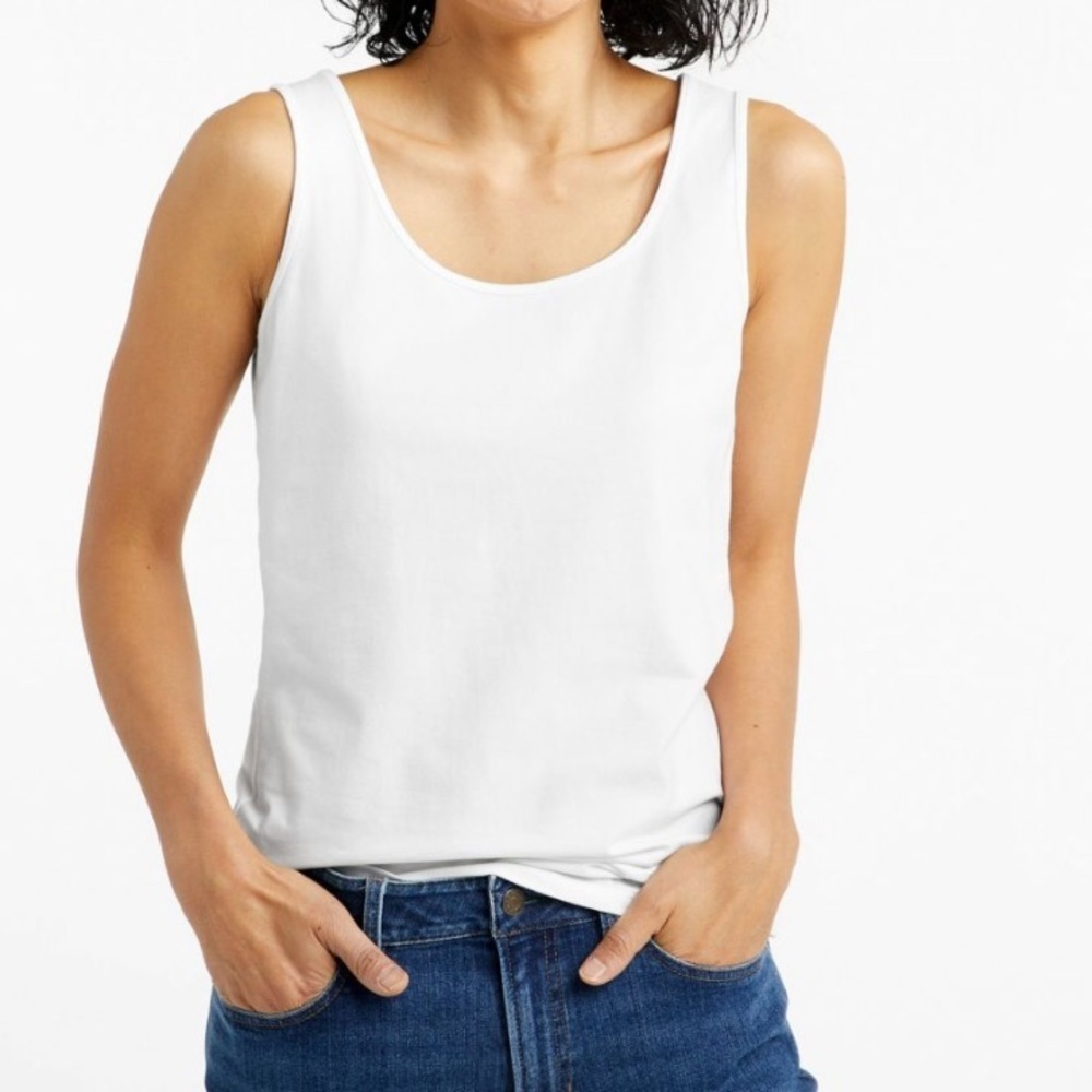 Ann Taylor Navy Blue Sleeveless Tank Top with Scoop Neck
